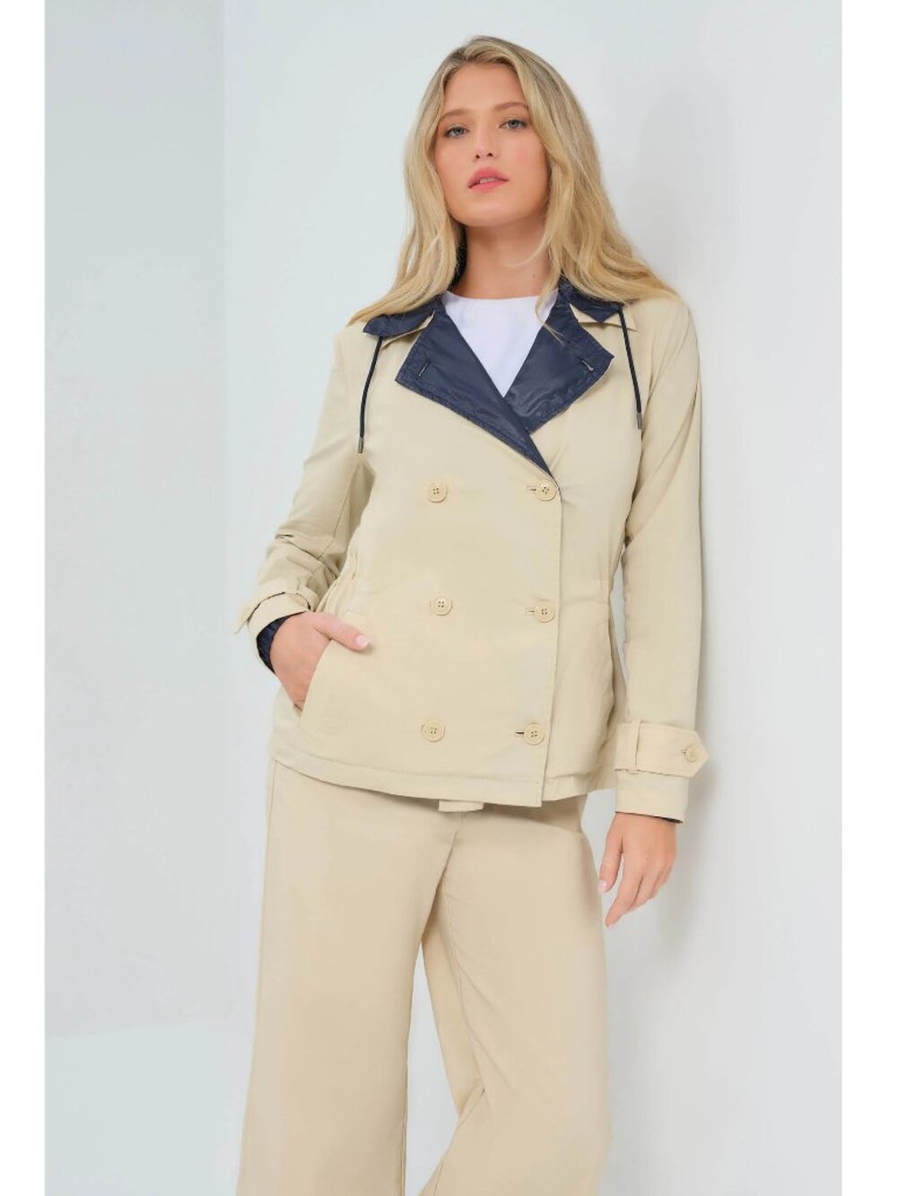 Anatomie Lexie Performance Cotton & Nylon Reversible Trench Jacket